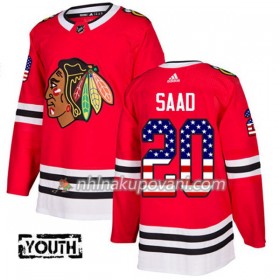 Chicago Blackhawks Dresy Brandon Saad 20 2017-2018 USA Flag Fashion Černá Adidas Authentic - Dětské